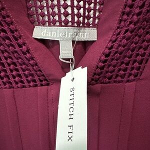 Daniel Rainn Burgundy Top with Lace Accents